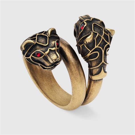 gucci silver tiger ring|Gucci tiger head crystals.